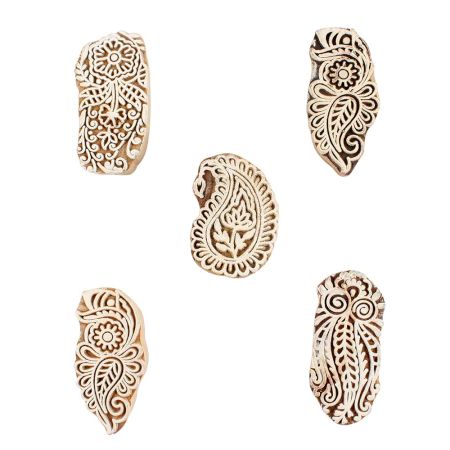 Set of 5 Piece New Mix Wooden Printing Blocks